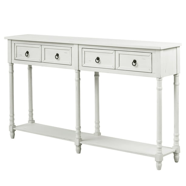 Htovila Console Table Sofa With Storage Tables For Entryway Drawers And Shelf Rectangular Living Room Solid Wood Long White Com Htovila Console Table Sofa With, Long White Console Table With Storage