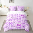 thumbnail image 2 of Feelyou Girl Purple Bowknot Bedding Comforter Set 7pcs, Ribbon Cherry Full Bedding Set, 2 of 8