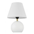 thumbnail image 3 of Olive 11.57 in. White/Satin Brass Finish Contemporary Standard Bulb Jar Table Lamp for home with White Linen Shade, 3 of 6