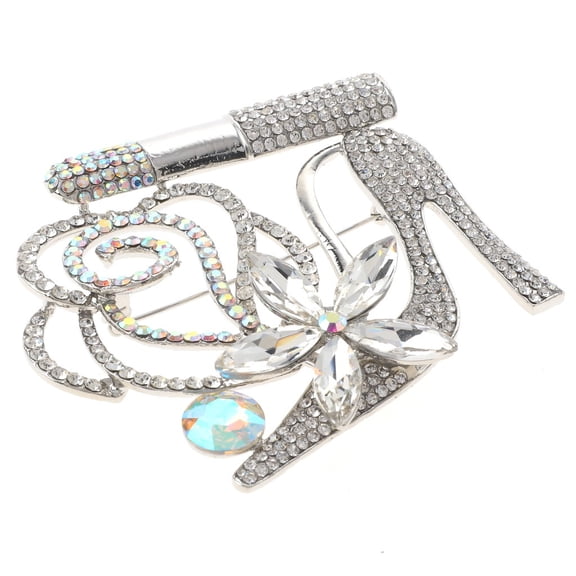 Large Crystal High Heel Shoe Brooch