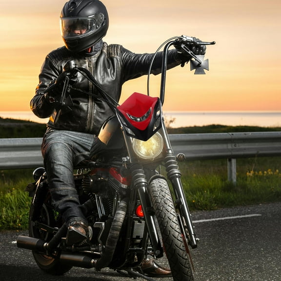 GETAJGHSD Red Motorcycle Windscreen Windshield Wind Deflector Front Headlight Cover Plastic
