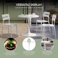 thumbnail image 4 of WestinTrends Playa 31.5" Round Outdoor Indoor Metal Cocktail Dining Table, White, 4 of 9