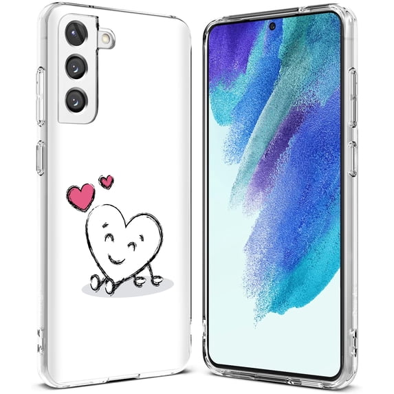 TalkingCase Slim Case Compatible for Samsung Galaxy S21 FE 5G (Fan Edition), Heart 2 Print, Lightweight, Flexible, Soft, USA