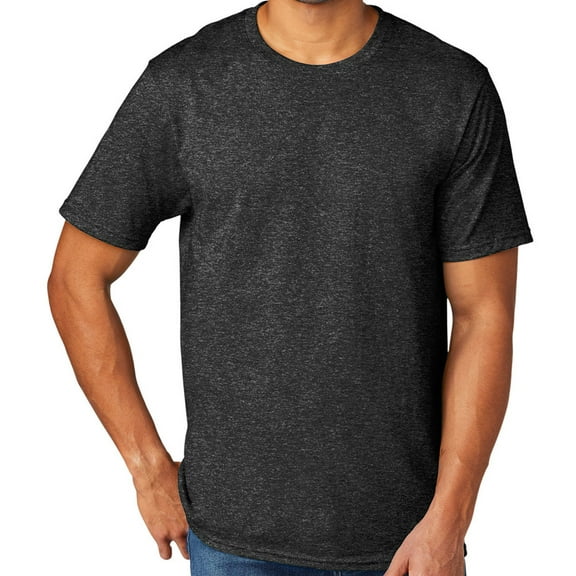 Men's Extreme Softness TriBlend Tee Shirt, 4XL Black Heather