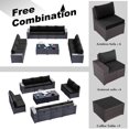 thumbnail image 6 of Gotland 12 Pieces Outdoor Patio Furniture Set PE Rattan Wicker Conversation Set w/10 black Seat, 6 of 7