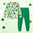 thumbnail image 2 of Camisas de Manga Larga para Niños para Niños Día de San Patricio Impreso Conjunto con Pantalones para 5-16 Años, Traje de Vacaciones para Niñas Pequeñas Camisas de Manga Larga, 2 of 8
