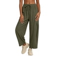 thumbnail image 5 of Women Linen Pants Wide Leg Boho Pants Loose Lightweigt Beach Palazzo Harem Pants with Pockets, 2XL, 5 of 7