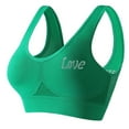 thumbnail image 2 of Busydd Plus Size Sports Bras for Women with Removable Pads Solid Color Print Womens Underwear Comfy Breathable Everyday Wireless Bras for Women 2XL, 2 of 4