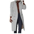 thumbnail image 2 of 90% off Clearance Sale, BiZtdJrK Womens Overcoat Lapel Notched Button Coats Elegant Long Trench Coat Solid Casual Lounge Cardigans Business Blazer Jackets White XXXL, 2 of 5