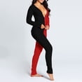 thumbnail image 6 of Plebaso Womens Long Sleeve Pajama Jumpsuit Patchword Romper Ladies Casual Long Home Pants, 6 of 7