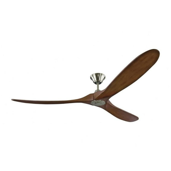3 Blade Ceiling Fan with Handheld Control in Contemporary Style 70 inches Wide By 11.7 inches High-Brushed Steel Finish-Koa Blade Color Bailey Street