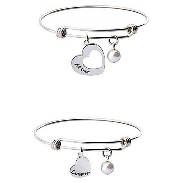 GOOHOCHY 2 uds., Pulseras colgantes ajustables en forma de corazón, pulseras creativas de acero inoxidable, brazaletes delicados, accesorios, decoración de joyería DIY