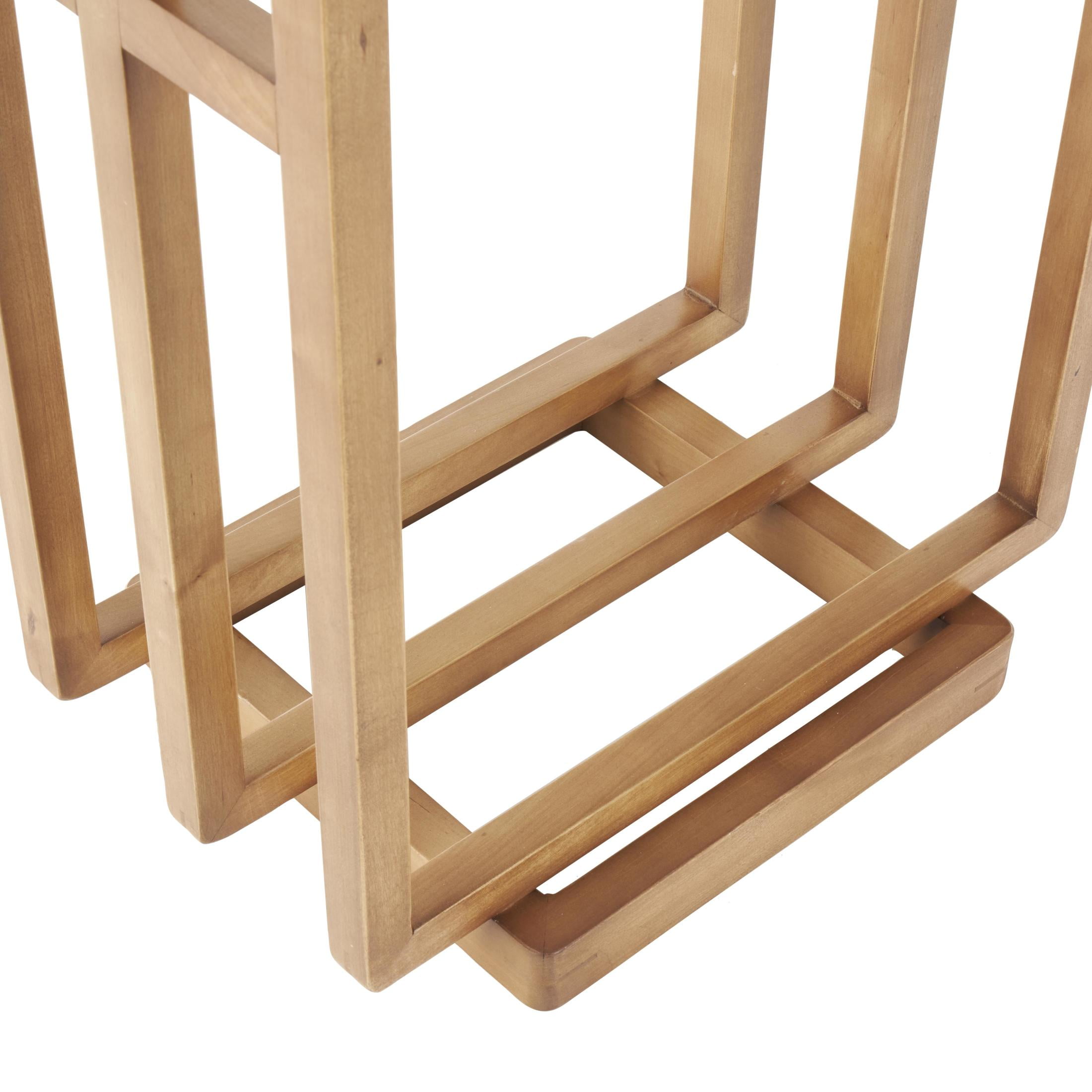 DecMode Sleek Modern Brown Wood Quilt Rack