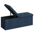 thumbnail image 2 of SONGMICS 43.3" Folding Storage Ottoman Bench Ottoman With Storage 660 lb Load Capacity for Living Room Midnight Blue, 2 of 6