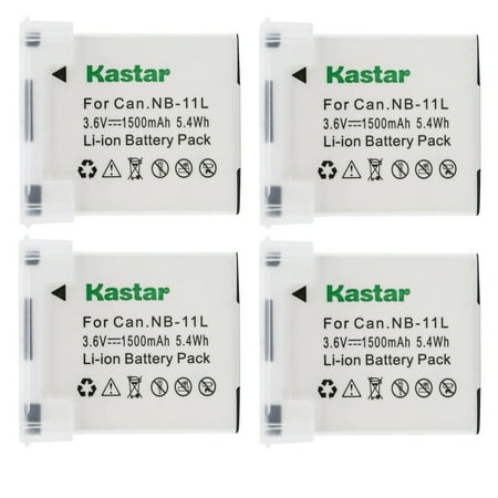 Kastar 4-Pack NB-11L Battery 3.6V 1500mAh Replacement for Canon IXUS 265 HS IXUS 275 HS IXUS 285 HS IXUS 320 HS IXY 110F IXY 220F IXY 420F IXY 430F IXY 90F Camera