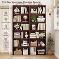 thumbnail image 4 of Homfa 2PCS 6-Tier Bookshelf, 70.8 Inch Tall Wooden Bookcase Storage Shelving Unit, Freestanding Display Rack for Living Room Office Home，Cherry, 4 of 8