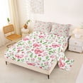 thumbnail image 2 of Erosebridal Pink Love Hearts Full Size Sheets for Girls, Chic Flower Floral Bed Sheets, 4 Pieces, 1 Flat Sheet 1 Fitted Sheet and 2 Pillowcases, 2 of 5