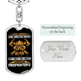 thumbnail image 2 of Finest Moms Raise Firefighters Stainless Steel or 18k Gold Premium Swivel Dog Tag Keychain, 2 of 10