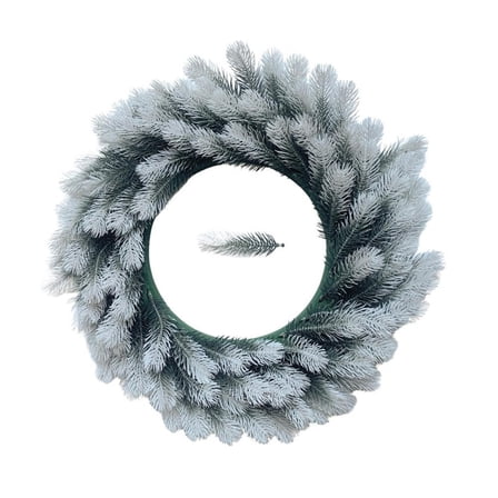 Pekkaxy Frost Snow Flocked Wreath Hanging Wreath,Artificial Pine Christmas Wreat-h Garlands Christmas Faux Wreat-h For Fro Pine
