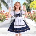 thumbnail image 4 of Edvintorg Girls Dresses Halloween Embroidery Square Neck A Line Dress Plaid Short Sleeve Fancy Dress with Bowknot Clothes for Girls Size 4-16, 4 of 9