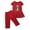 Watermelon Red, variant on Zwiiyzr 1-10 Years Little & Big Girl Summer Outfits Dinosaurs Ruffle Short Sleeved Flutter Sleeve Elastic Waist Cropped Pants Daisy 2Pcs Clothing Set Hot Pink