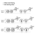 thumbnail image 4 of Alexcraft 6 Pairs Stud Earrings for Women 14K Gold/Silver Plated Ball Star Moon Cubic Zirconia Earring Stud Sets Cute Hypoallergenic Small Stud Earring for Multiple Piercing, 4 of 6