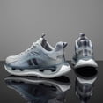 thumbnail image 3 of 1 Pair of Men's Casual Sneakers, No-tie Design, Breathable Upper with Lightweight Sole,  Casual Sports, Outdoor Sports, Training Elastic Outsole, Suitable for Teenagers' Daily Wear, Campus Style,, 3 of 9