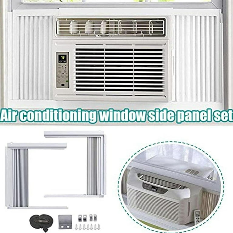 Window AC Side Panel with Frame Air Conditioner Accordion Filler Curtain Replacement Kit Fits Most Window Air Conditioner Units