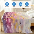 thumbnail image 4 of Spring Floral Cooling Blanket,Lightweight Breathable Summer Throw Blanket with Double Sided Cold Effect,Modern Oil Painted Daisy Botanical Elegant Picnic Blankets Bed Sheet for Hot Sleepers 50"x60", 4 of 8