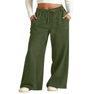 XEGLSBU Jeans for Girls 5T High Waist Wide Leg Jeans for Girls Stretchy Waistband Loose Straight Denim Pants with Pockets Dark Green Size 4-5 Years
