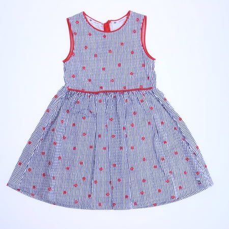 

Pre-owned Junior J Girls Red | Navy Stripes Dress size: 2-3T