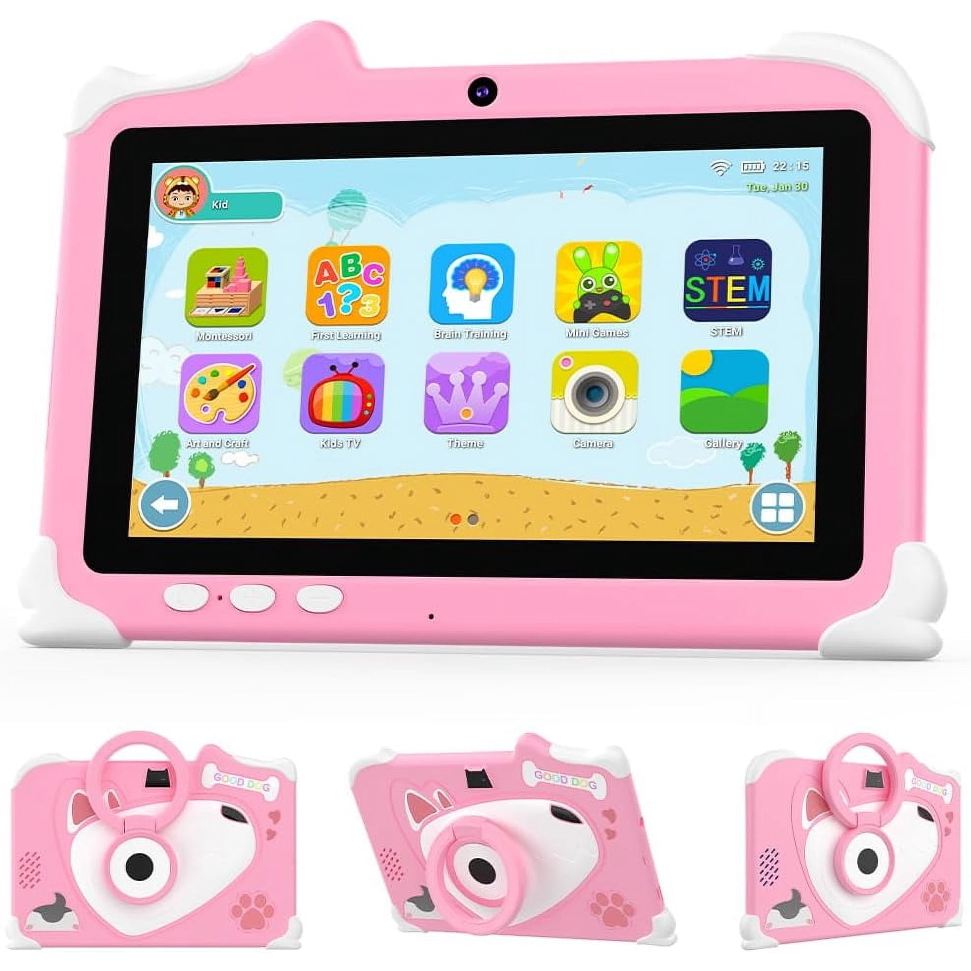 Android 12 Kids Tablet, 7 inch Tablet for Kids, 4GB RAM 32GB ROM Toddler Tablet, 1.5Ghz Quad-core Processor, Safety Eye Protection Screen, Parental Control APP, Tablet with Shockproof Case