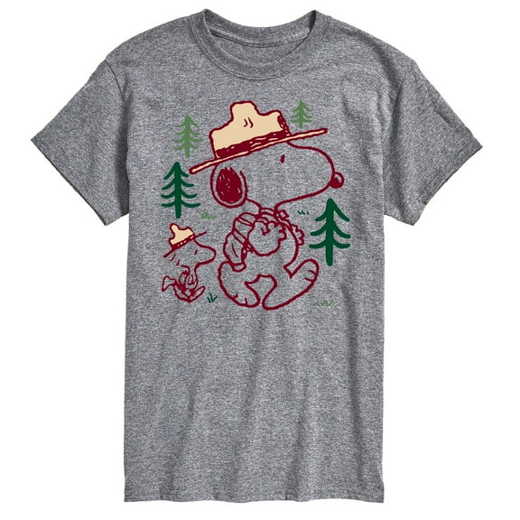 Peanuts - Snoopy and Woodstock Hiking - Men's Short Sleeve Graphic T-Shirt