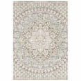 thumbnail image 1 of HomeRoots 384270 6 x 9 ft. Distresed Oversize Medallion Indoor Rectangle Area Rug, Ivory Grey, 1 of 1