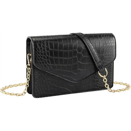 XiaoBanDeng Women Small Crossbody Handbag Purse Crocodile Classic Clutch Shoulder Handbag PU Leather Chain Evening Dress Bag