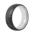 thumbnail image 3 of Men’s Stainless Steel & Black Carbon Fiber Domed Band – Mens Ring, 3 of 5