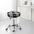 thumbnail image 7 of Kll Heart Black Buffalo Plaid Gingham Round Bar Chair Cushion Cover 12 Inch,Bar Stool Protector With Elastic, Soft Washable, 7 of 7