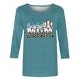 thumbnail image 3 of Baikeli Women's Tops Clearance Sale Summer Tops for Women Cute Mothers Day T-Shirt Letter Print Blouses 3/4 Length Sleeve Tops Comfort Crewneck Pullover White Tops for Women, 3 of 5