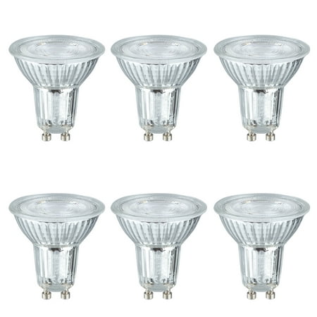 Lampwin 6 Pack LED Light Bulbs GU10 Base 5W AC 100-240V Spotlight 500 Lumen 6000K Daylight Spotlight 40 Degree Beam