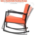 thumbnail image 6 of PetFurnishn Wicker Rocking Chair, Outdoor Patio Glider Chair with Heavy-Duty Frame, Thick Cushion, Rattan Rocking Chair for Backyard Garden Porch-Orange, 6 of 8