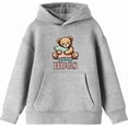 thumbnail image 4 of Teddy Hugs Youth Heather Gray Long Sleeve Hoodie-Medium, 4 of 6