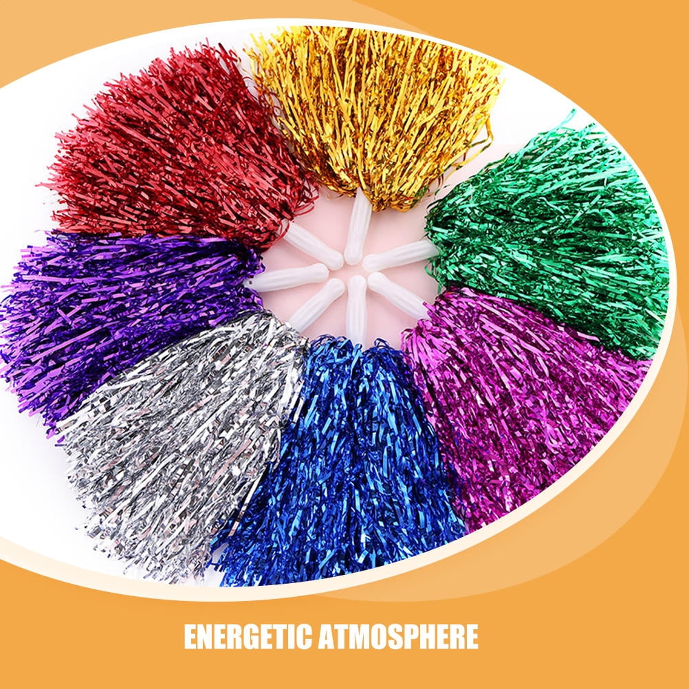 RENACLIPY 28-Piece Colorful Cheerleader Pom Poms with Handles for Cheerleading, Dance, Party Decorations and Fun Activities