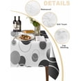 thumbnail image 2 of Grey Black Polka Dots Table Cloth, Waterproof Tablecloth for Rectangle Tables, Modern Abstract Art Reusable Washable Fabric Table Cover for Restaurant Kitchen Dining Tables 60"x102" Geometric, 2 of 9