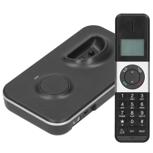 Teléfono Comercial, Teléfono Fijo, Teléfono Inalámbrico Negro digital Duradero Ajustable Para Llamar a la Función de Bloqueo del Teclado