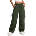 thumbnail image 2 of Quick Dry Hiking Pants for Women Elastic Waist Lightweight Loose Fit Multi Pocket Cargo Outdoor Trousers, 2 of 9