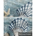 thumbnail image 6 of Teal Coastal Shell Kitchen Valances for Windows Farmhouse Linen Window Valance Curtain for Living Room Window Treatment Summer Nautical Ocean Starfish Coral Valance Rod Pocket Topper, 42 x 12 Inch, 6 of 6
