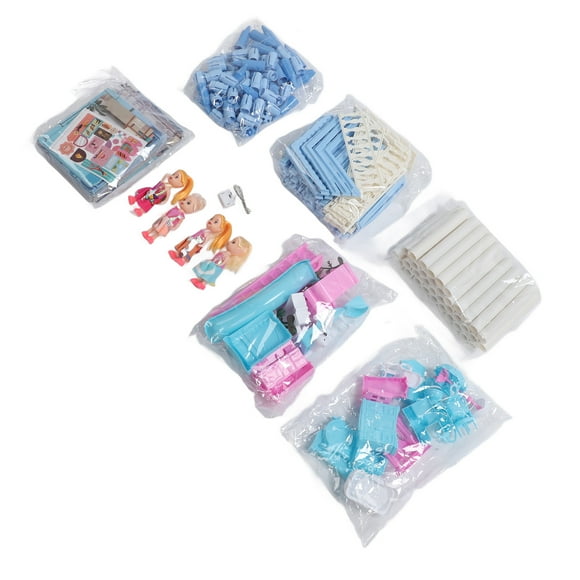 DIY Princess Castle Toy Set, Improve Imagination Girls Princess Castle Building Toy 14 Rooms for Home Play