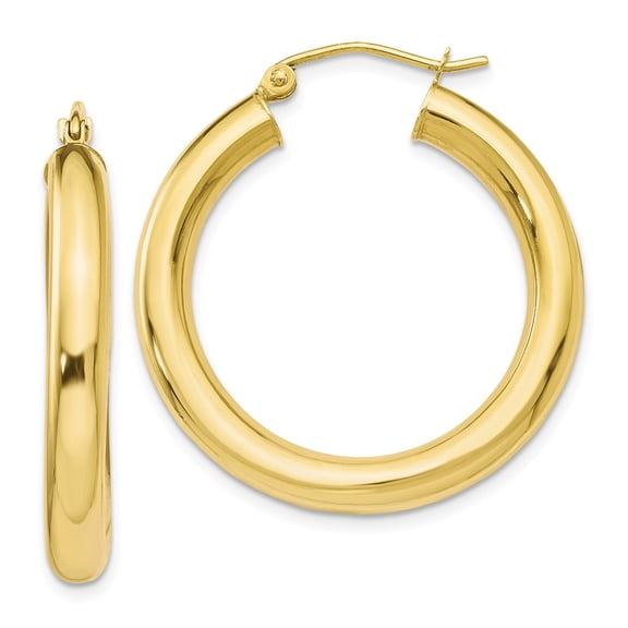 10K Yellow Gold Earring Hoop Women'S 31.5 mm 16.25