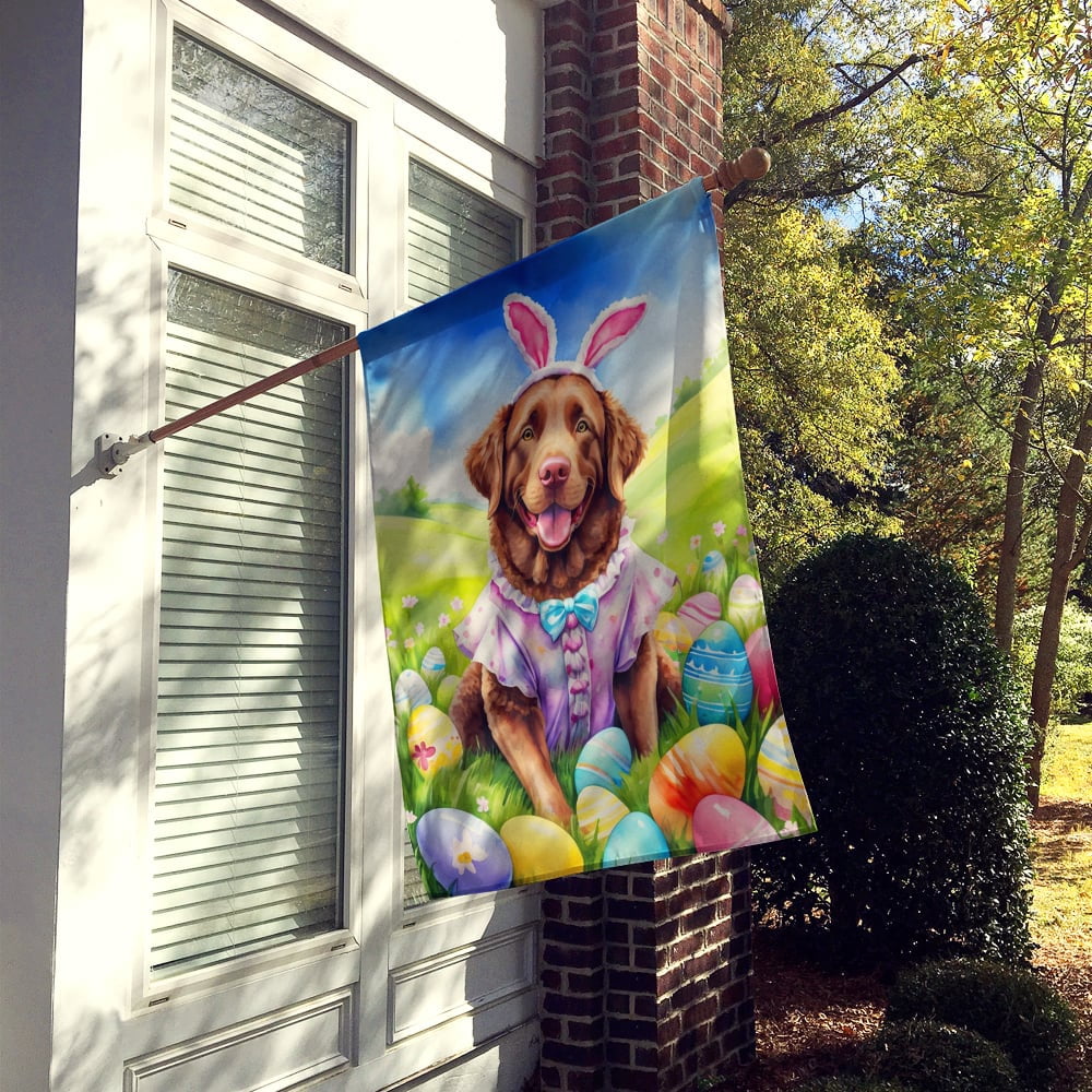 Chesapeake Bay Retriever Easter Egg Hunt House Flag 28 in x 40 in