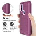 thumbnail image 4 of Xhy Moto G Power 2022 Case with Belt Clip Holster Screen Protector Military Grade Full Body Drop Protection 3 in 1 Rugged Durable Detachable for Motorola Moto G Power Phone-Wine Pink, 4 of 9